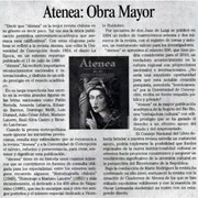 Atenea : Obra mayor