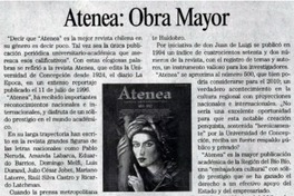 Atenea : Obra mayor