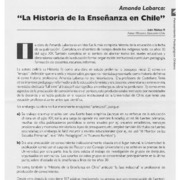 "La historia de la Enseñanza en Chile"
