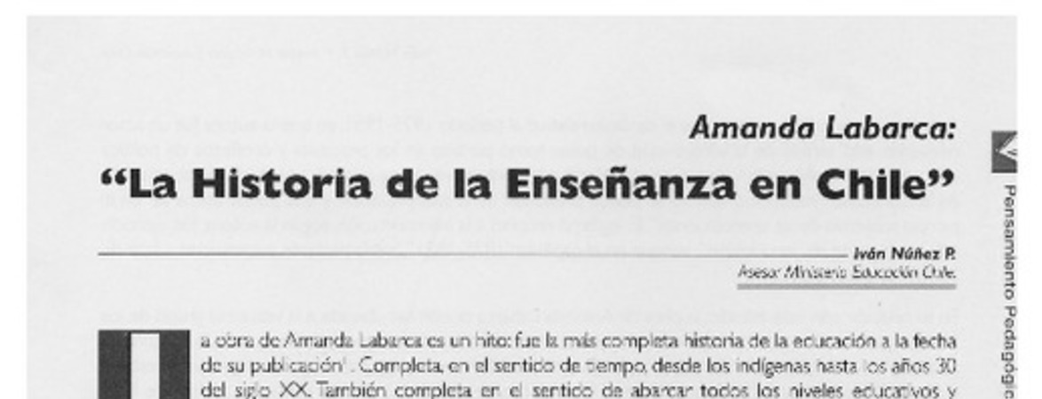 "La historia de la Enseñanza en Chile"