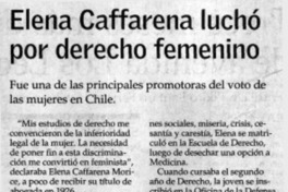 Elena Caffarena luchó por derecho femenino.