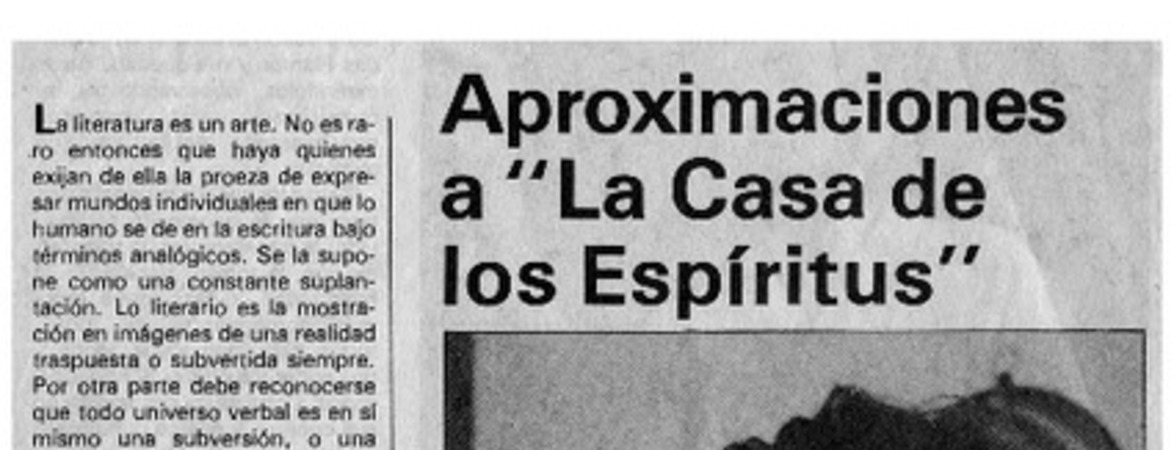 Aproximaciones a "La casa de los espíritus"