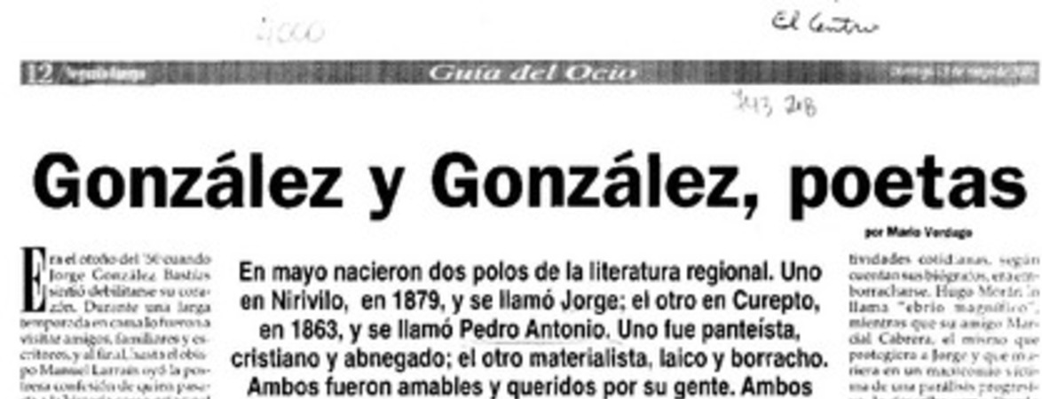 González y González, poetas
