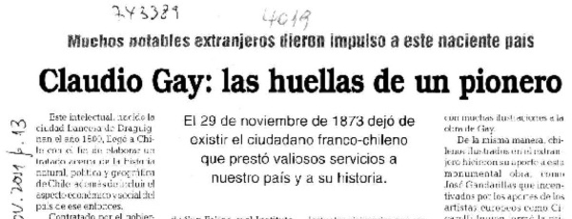 Claudio Gay: las huellas de un pionero