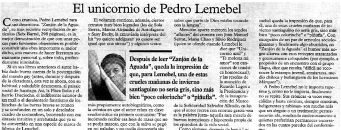 El unicornio de Pedro Lemebel