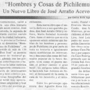 "Hombres y cosas de Pichilemu" un nuevo libro de José Arraño Acevedo