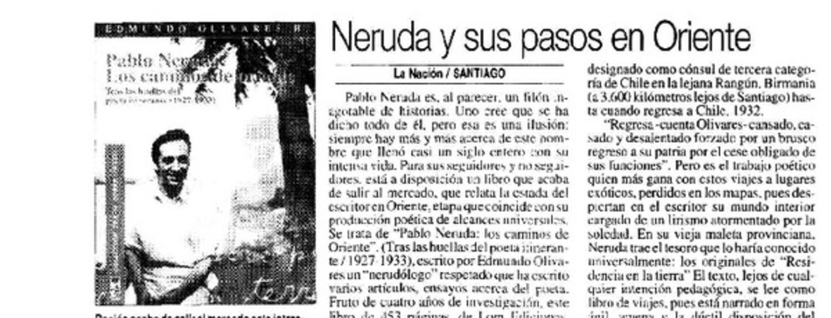 Neruda y sus pasos en Oriente