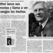 Matthei lanza sus memorias y llama a ver sin sesgos los hechos
