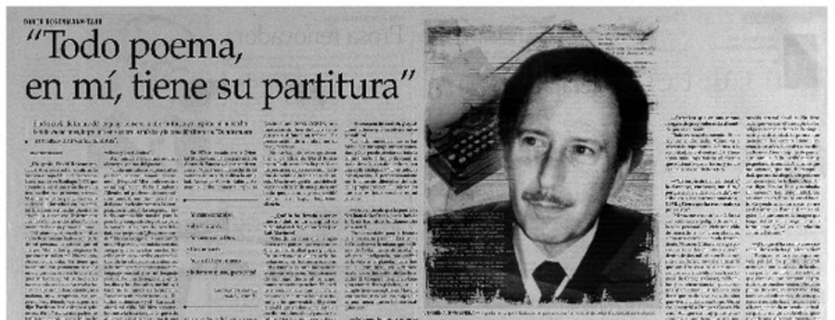 Todo poema, en mí, tiene su partitura": [entrevistas]