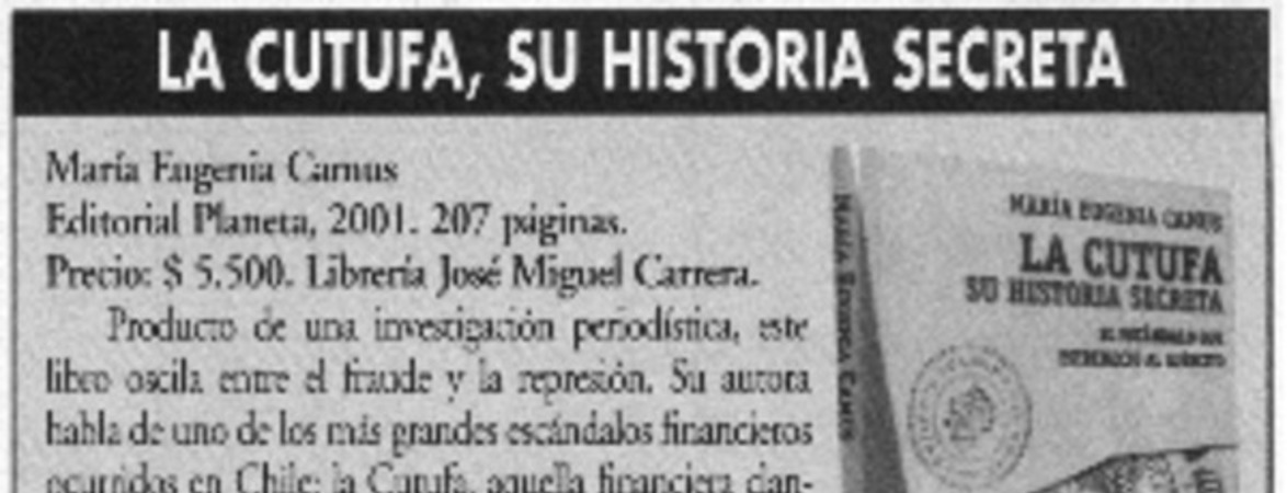 La cutufa, su historia secreta