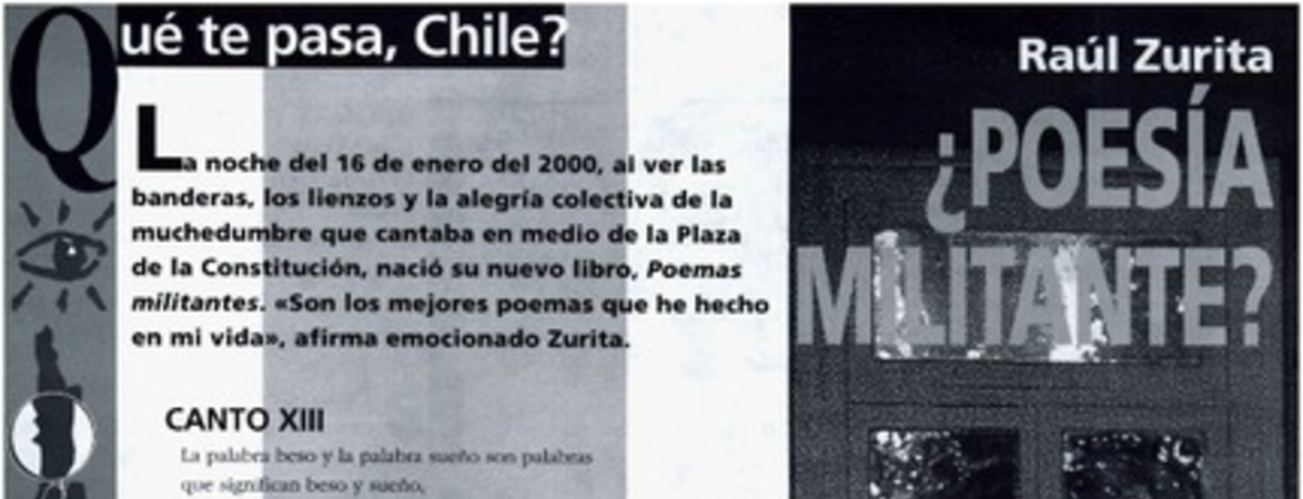 Raúl Zurita ¿Poesía militante?.