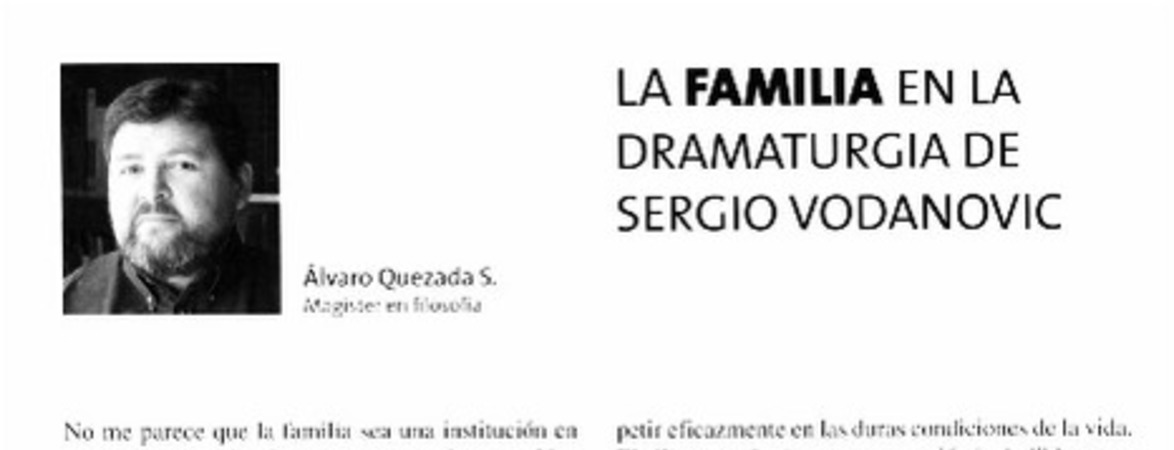 La familia en la dramaturgia de Sergio Vodanovic