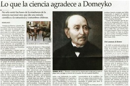 Lo que la ciencia agradece a Domeyko