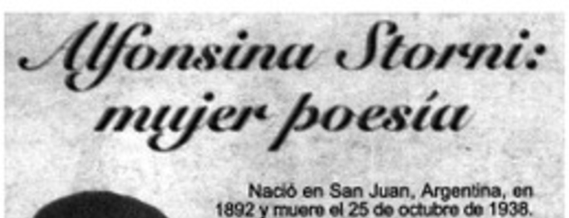 Alfonsina Storni, mujer poetisa.