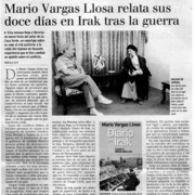 Mario Vargas Llosa relata sus doce días en Irak tras la guerra