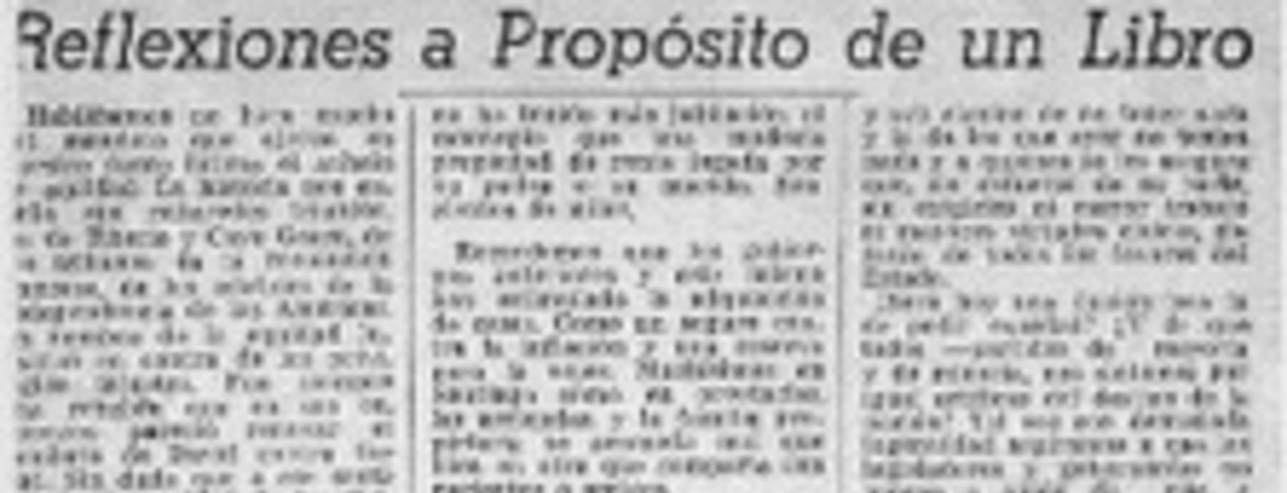 Reflexiones a propósito de un libro