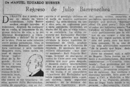 Regreso de Julio Barrenechea