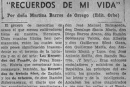Recuerdos de mi vida"
