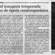 Teatro Municipal inaugura temporada lírica con estreno de ópera contemporánea