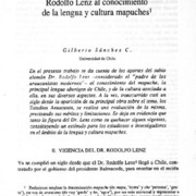 La contribución del Dr. Rodolfo Lenz al conocimiento de la lengua y cultura mapuche