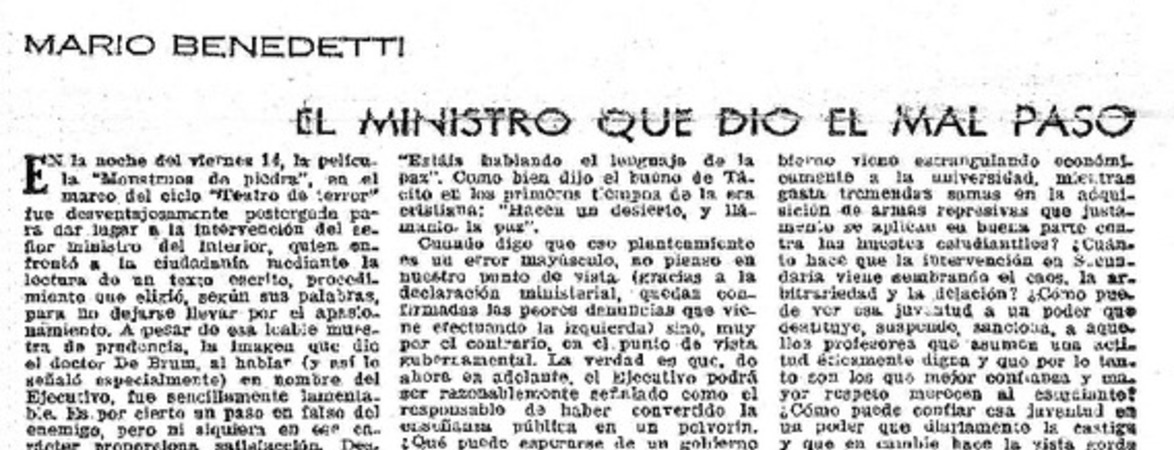 El ministro que dió el mal paso.