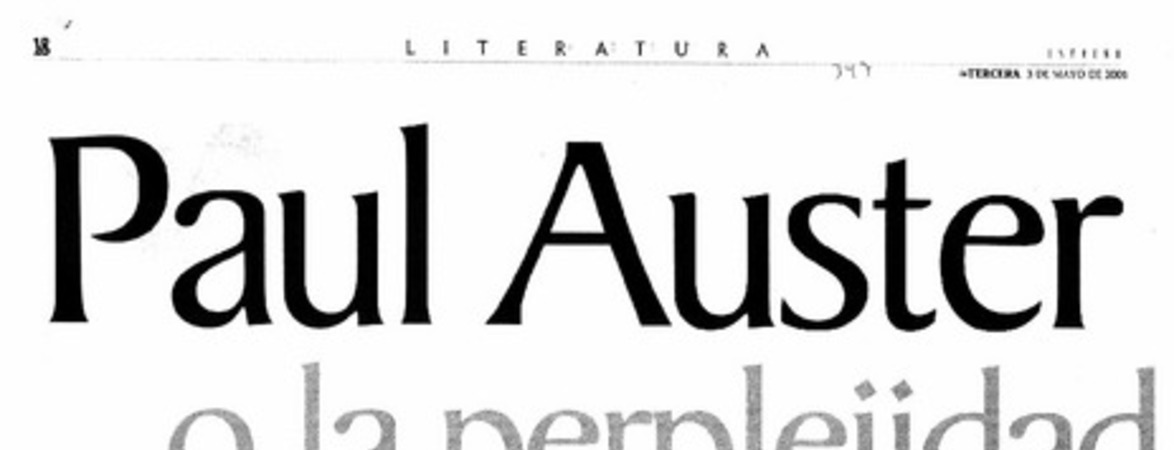 Paul Auster o la perplejidad de escribir