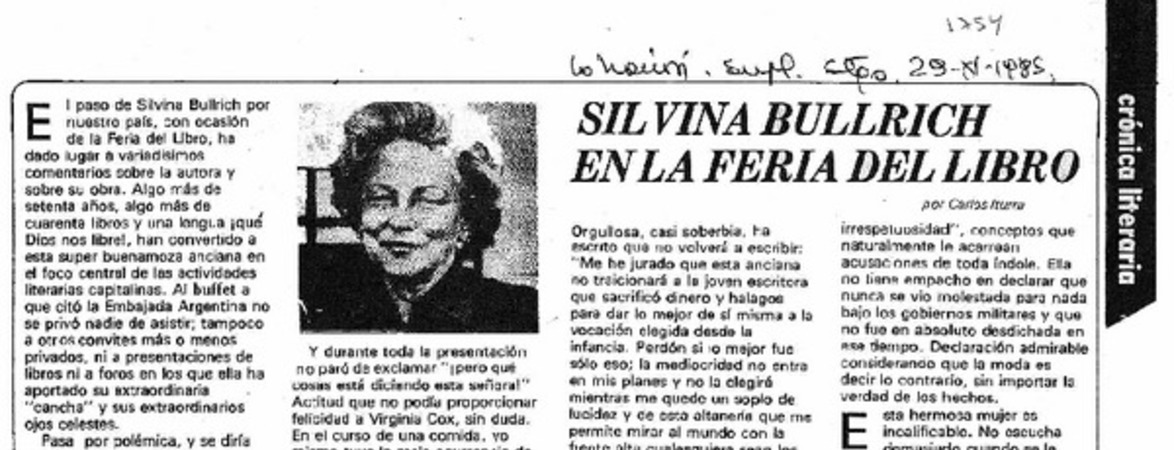 Silvina Bullrich en la fería del libro