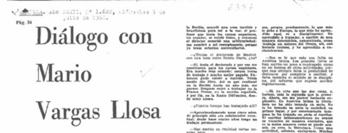 Diálogo con Mario Vargas Llosa