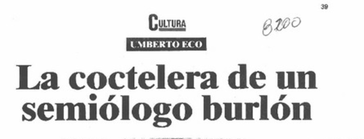 La coctelera de un semiólogo burlón