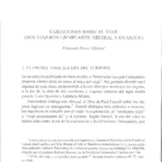 Variaciones sobre el viaje (dos viajeros ejemplares: Mistral y Oyarzún)