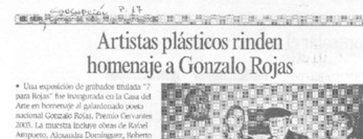Artístas plásticos rinden homenaje a Gonzalo Rojas
