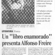 Un "Libro enamorado" presenta Alfonso Freire