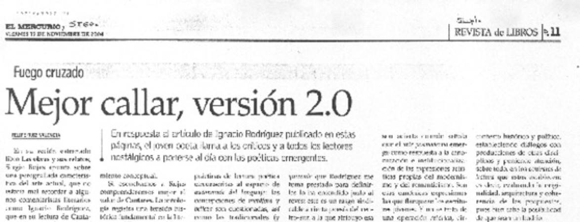 Mejor callar, versión 2.0