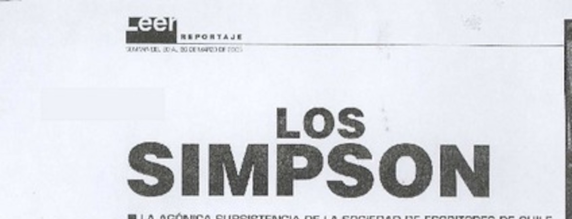 Los Simpson : la agónica subsistencia de la Sociedad de Escritores de Chile