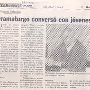 En Palacio Astoreca dramaturgo conversó con jóvenes