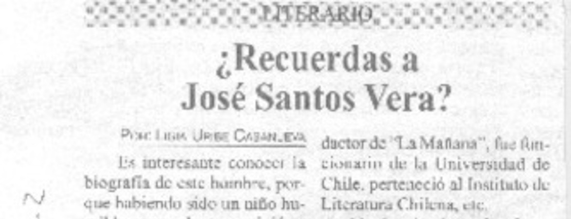 ¿Recuerdas a José Santos Vera?