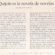 El Quijote es la novela de novelas