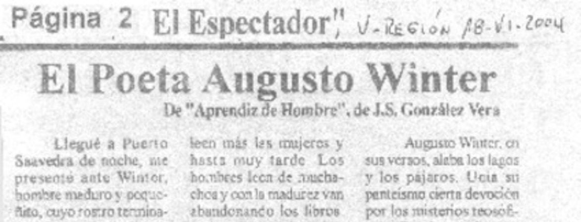 El Poeta Augusto Winter.