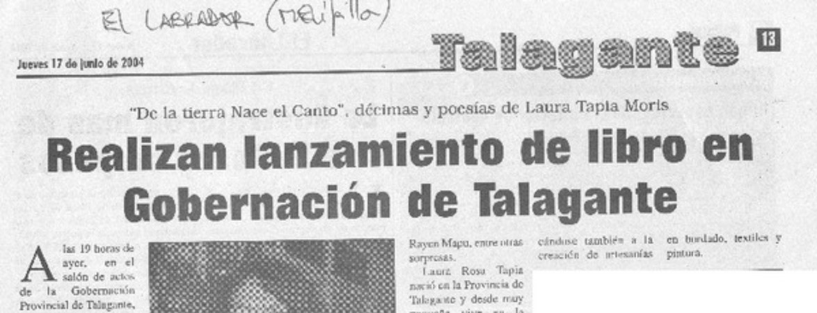 Realizan lanzamiento de libro en Gobernación de Talagante.