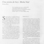 Una poeta de hoy : Maha Vial