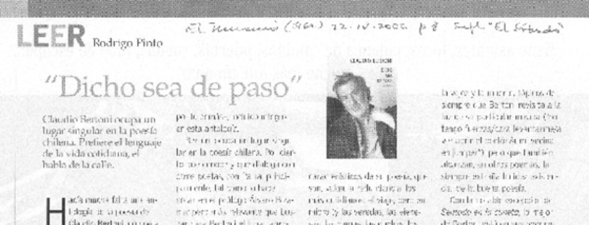 Dicho sea de paso
