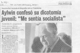 Aylwin confesó su dicotomía juvenil: "Me sentía socialista"