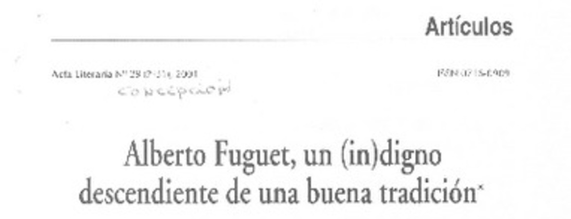 Alberto Fuguet, un (in)digno descendiente de una buena tradición