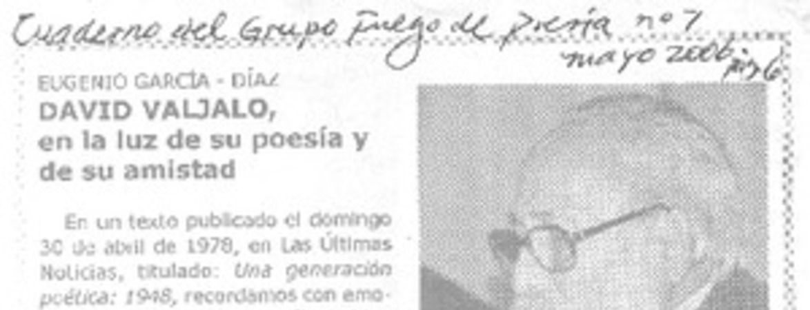 David Valjalo, en la luz de su poesía y de su amistad