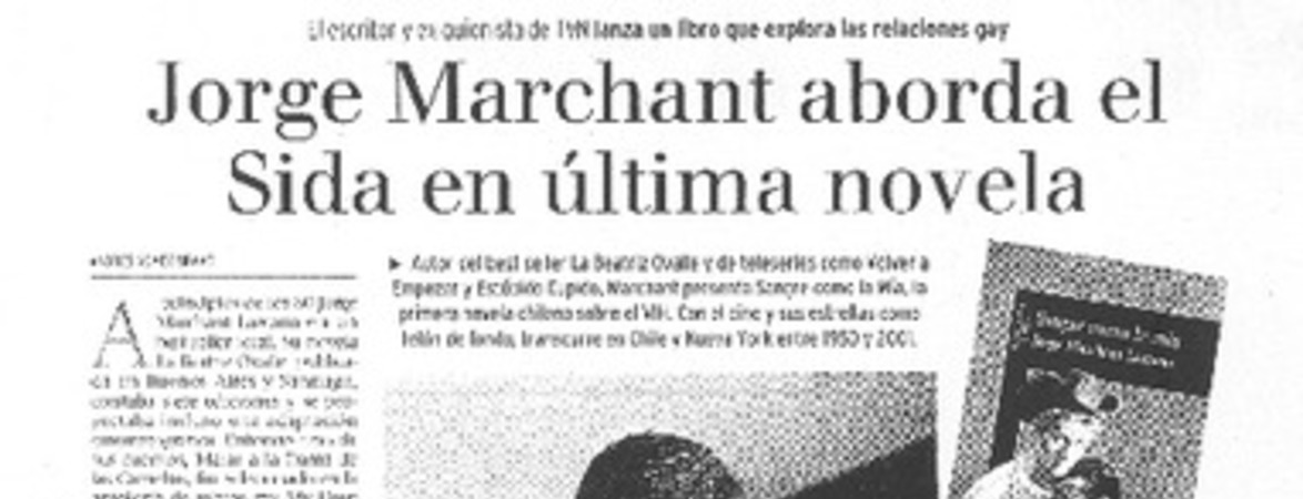 Jorge Marchant aborda el Sida en última novela