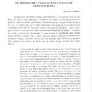 El símbolo del caballo en la poesía de Gonzalo Rojas