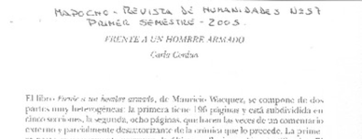 Frente a un hombre armado
