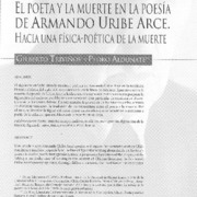 El poeta y la muerte en la poesía de Armando Uribe Arce