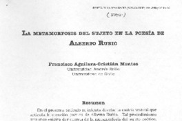 La metamorfosis del sujeto en la poesía de Alberto Rubio