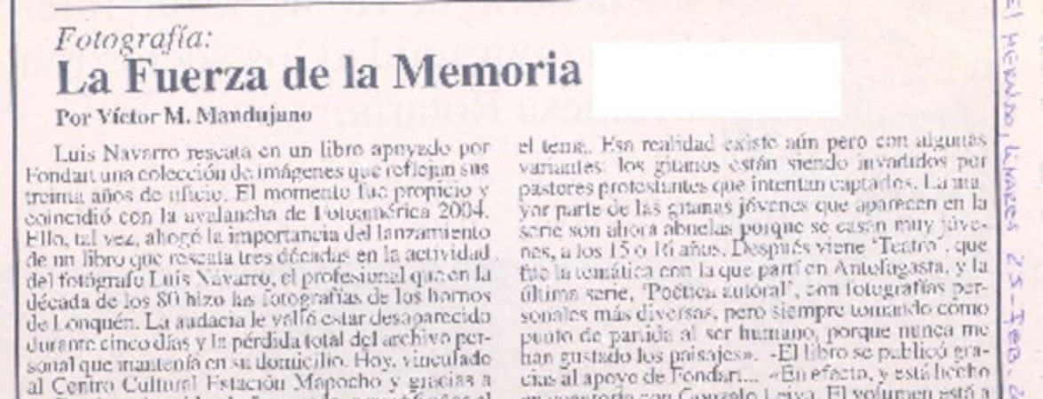 Fotografía : la fuerza de la memoria